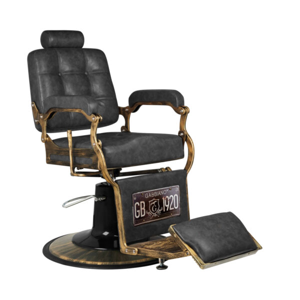Fotel barberski Gabbiano Boss HD "Old Leather" czarny